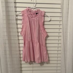 French Connection Light Pink Ruffle Top